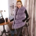 2018 thu đông mới áo đà điểu lông vest nữ dài tay không tay áo vest mỏng áo khoác lót lông nữ Faux Fur