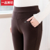 Mùa thu đông mặc quần legging mẹ quần cạp cao quần trung niên ấm áp cộng với quần nhung trung niên quần co giãn cỡ lớn shop quần áo nữ gần đây Khởi động cắt