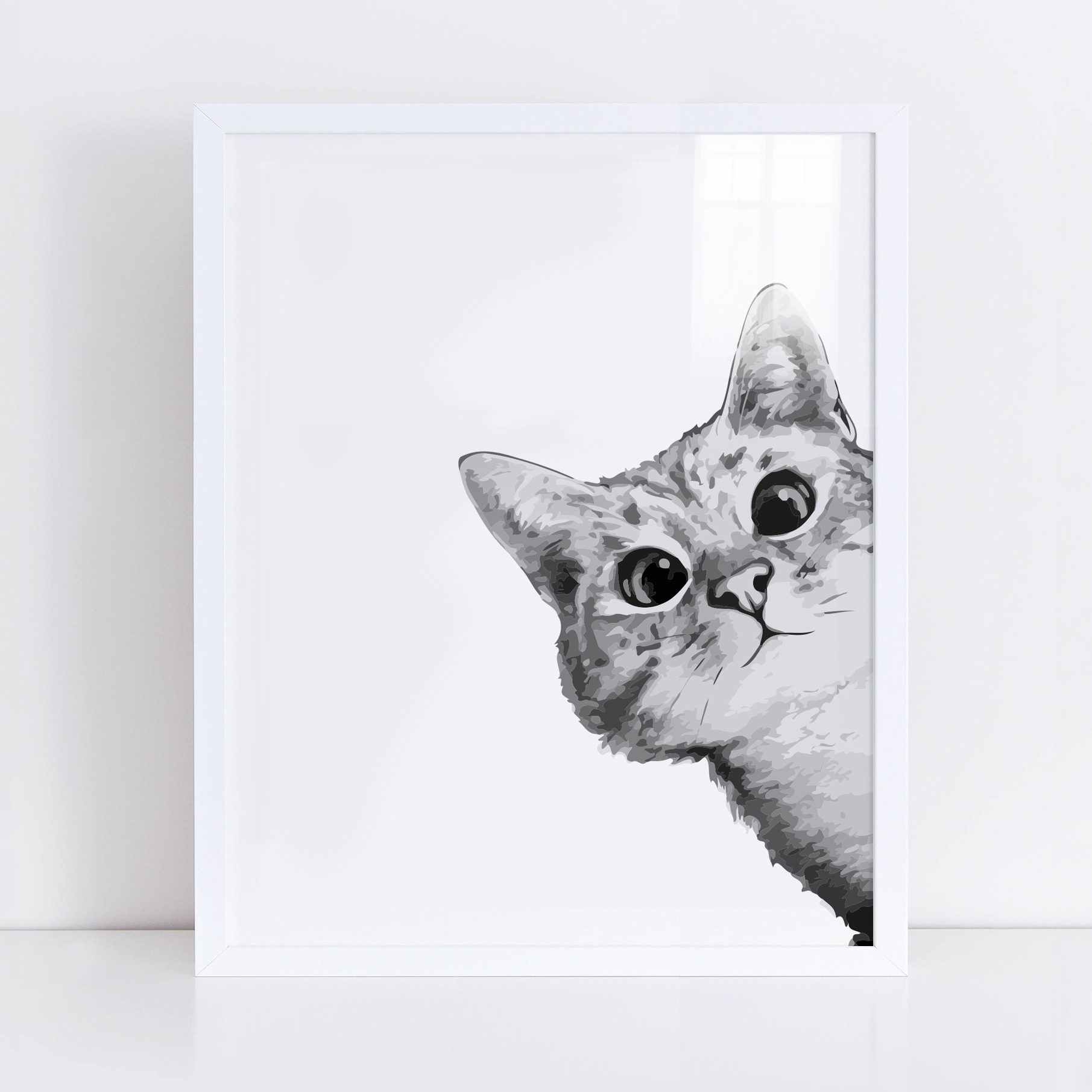 Постер выглядывающий кот