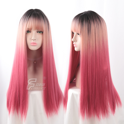 taobao agent Fuchsia face blush, red bangs, gradient, Lolita style, cosplay, internet celebrity