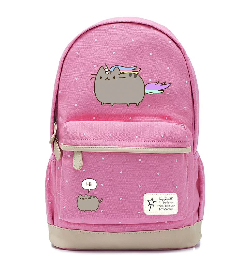 Рюкзак Pusheen для начальной и средней школы, милый принт кота, 30×15×13,75 см