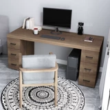 Nordic All -Solid Wood Desktop Computer Desk Dual -феймский офис ретро стол с парой с ящиком с ящиком на стойке