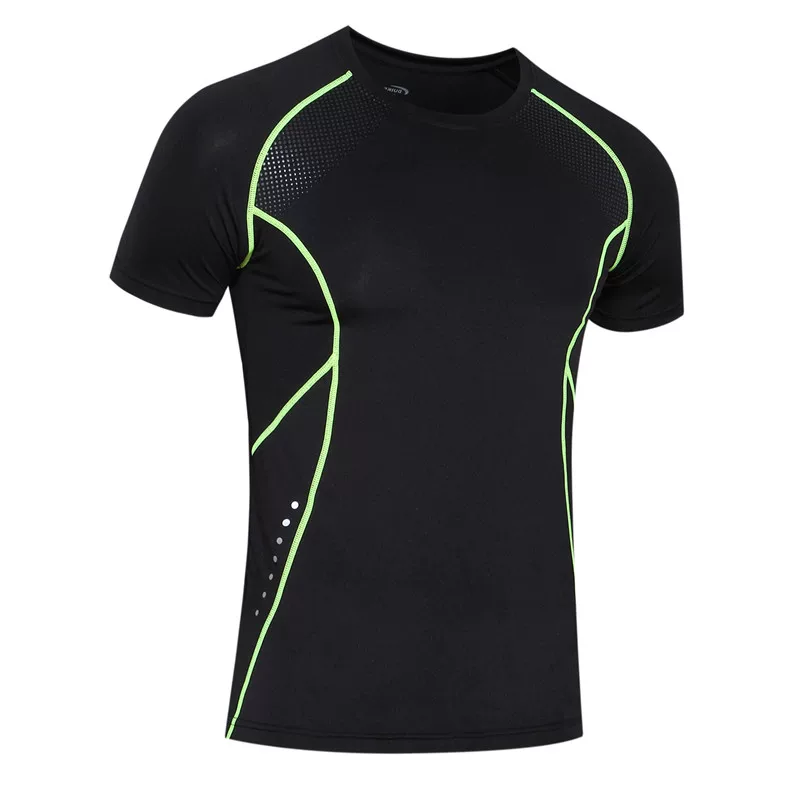 Sports elastic T-shirt for training, for beloved, tight, with short sleeve
