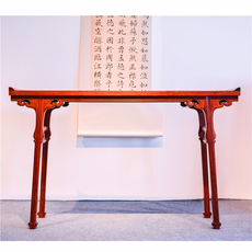 Китайский столик 王世襄原款明黄花梨插肩榫翘头案一块玉条案供桌玄关桌条茶几桌案