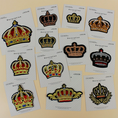 Модная вышивка Zhang Crown Pixels Deaddue Bants Bints Декоративная ткань наклеек золотой вышивка корона
