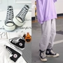 Giày vải Mingshi Converse in cotton siêu cháy nam màu đen và thấp cộng với nhung đôi giày sinh viên cổ điển giày sneaker nam đẹp