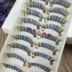 Đài Loan handmade lông mi giả cuống mắt đuôi dài phần tự nhiên dày trang điểm lông mi Y-64 keo dán mi Lông mi giả