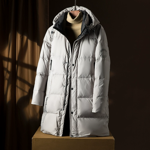 MAROLIO Бархатный элитный длинный пуховик для мальчиков, куртка, гусиный пух, средней длины, увеличенная толщина