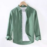 MAROLIO Осенняя рубашка для отдыха, лонгслив, оверсайз, из хлопка и льна