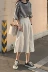 Dora Chaoren Hall Hồng Kông hương vị retro chic hoang dã sọc T-shirt + cao eo màu rắn chân rộng váy quần phù hợp với nữ mùa hè