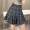 Dora Chaoren Hall Hồng Kông hương vị retro chic slim ngắn tay rốn T-shirt + xếp li kẻ sọc váy phù hợp với nữ mùa hè