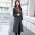 2018 phụ nữ mới của mùa thu trang phục lỏng lỏng lẻo Nizi coat phần dài trên đầu gối Hàn Quốc phiên bản của eo áo len triều Accentuated eo áo