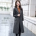 2018 phụ nữ mới của mùa thu trang phục lỏng lỏng lẻo Nizi coat phần dài trên đầu gối Hàn Quốc phiên bản của eo áo len triều