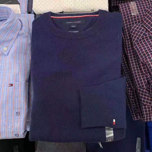 Tommy hilfiger, кашемировый красный лонгслив с круглым воротником, однотонный свитер, подходит для весны и осени