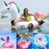 Siêu flamingo unicorn lớn ngỗng trắng lớn màu vàng vịt nước inflatable núi giường nổi hàng nổi dày vòng bơi phao bơi chống lật Cao su nổi