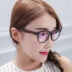 Kính retro khung nam và nữ phiên bản Hàn Quốc tr90 khung kính lớn khung phẳng gương cận thị gương thời trang khung đen chân trắng - Kính kính rayban nữ Kính