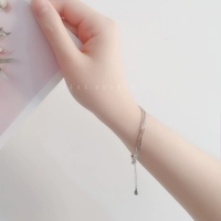 Vòng tay ba lớp đơn giản mạ bạc Hàn Quốc khí chất nhỏ hoang dã học sinh hàng ngày dễ thương Sen vòng tay nữ vòng tay lv
