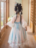 Оригинальное кружевное платье, длинная юбка, с вышивкой, стиль Лолита, из фатина, китайский стиль