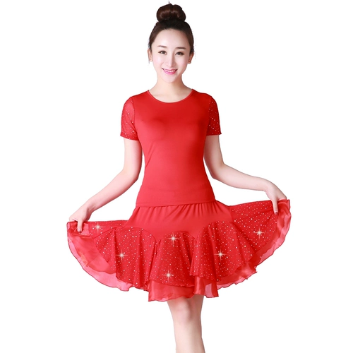 Летний комплект, футболка, блестки для ногтей, танцующая юбка для пожилых людей, новая коллекция, короткий рукав