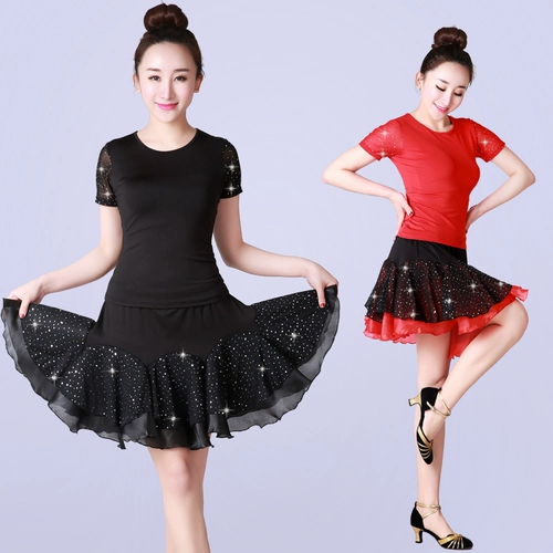 Летний комплект, футболка, блестки для ногтей, танцующая юбка для пожилых людей, новая коллекция, короткий рукав