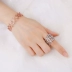 Âm thanh rung động với chiếc nhẫn ma thuật có thể thu vào vòng tay, vòng tay hai vòng thời trang cá tính tặng quà ngày Valentine - Vòng đeo tay Cuff