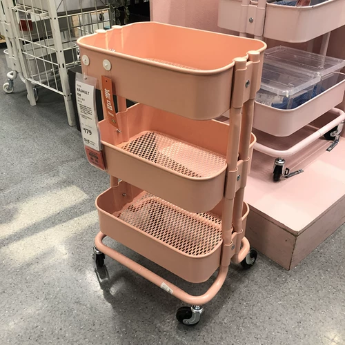 Подлинный ikea Storage Car Mini Lashe Trolley Kitchen Hotpot Mobile Маленькая многоуровневая стойка для хранения ikea