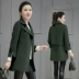 Mùa thu đông 2017 Hàn Quốc áo khoác len mỏng mỏng mới trong phần dài của áo len nữ - Áo khoác dài áo dạ nữ đẹp Áo khoác dài