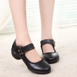 Летние высокие красные туфли, современная танцующая обувь, из натуральной кожи, мягкая подошва