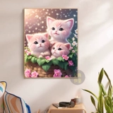 Мультфильм милый животный кот бриллиант живопись 2024 Новая маленькая ручная ручная 5D Dot Diamon