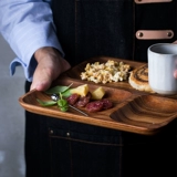 Duoyi японский стиль ретро -акация деревянный диск дома Используйте прямоугольные фруктовые закуски для закуски для завтрака для чай