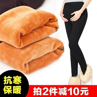 Bà bầu quần legging mùa thu và mùa đông cộng với nhung dày Bà bầu quần cotton ấm quần nâng bụng đã mỏng bên ngoài mặc quần mùa đông bán đồ bầu đẹp