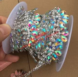 Hyun Treasure Blue Pink Yellow Black AB Color Diamond Chain Chain Change Dance Tance Chain Diamond Crown Flower
