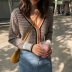 Little quỷ phiên bản Hàn Quốc của áo len dệt kim cổ chữ V kẻ sọc retro 2018 mùa thu đông áo len dài Cardigan