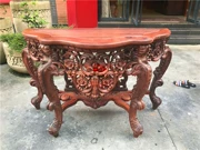 Gỗ gụ nội thất gỗ hồng đỏ lúa mạch gỗ hồng mộc nhánh hoa tân cổ điển bàn hiên châu Âu Đài Loan nửa nền tảng bàn bán tròn - Bàn / Bàn
