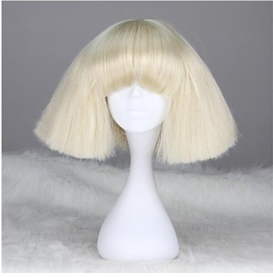 taobao agent Lady Gaga style capless stylish short straight blond synthetic wig