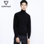 Mark Huafei nửa cổ áo len cao cổ nam phiên bản Hàn Quốc của chiếc áo len cotton mùa thu và mùa đông tự phối màu đen áo khoác nam cao cấp nhập khẩu