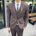 Quần lửng lưới Hàn Quốc phù hợp với trang phục nam giới giản dị chuyên nghiệp Phiên bản Hàn Quốc của bộ đồ nhỏ tự canh mới chú rể Lang váy cưới thủy triều - Suit phù hợp bộ vest nam Suit phù hợp