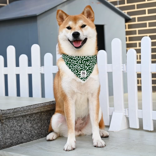 [Rui Chai Family Tang Grass Grass Pattern воротник] Японский ошейник Shiba Inu Corgi Pet маленькие собаки с кружкой шеи и шеи