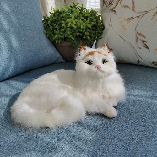 Реалистичная модель животного, фигурка, большая кукла ручной работы, креативный декор для домашнего использования, кот