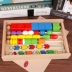 Montessori dạy học mầm non trợ đồ chơi giáo dục 1-3-4 trẻ em 5 tuổi của Montessori lực đính cườm ba cơ thể sáu màu Bead Box Đồ chơi bằng gỗ