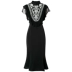 梦 Váy thêu lưới đen mùa hè Gió Hepburn mỏng manh trong phần dài của váy đuôi cá váy phổ biến - Sản phẩm HOT váy bầu Sản phẩm HOT