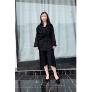Áo khoác cashmere mới nữ cao cấp hai mặt ngắn thời trang nữ len dày trên đầu gối áo len phiên bản Hàn Quốc - Áo Hàn Quốc