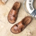 Old man sandal mùa hè da thoáng khí giày đi biển dép nam và dép đôi sử dụng dép hở ngón da nam chống trượt - Sandal dép rọ gucci Sandal