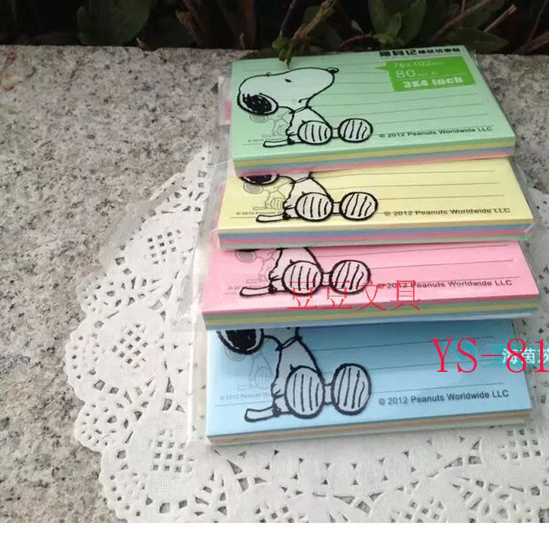 Snoopy, красочные симпатичные маленькие заметки, 3x, 3x