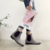 Giày chống mưa mùa thu đông 2018 mới trong những đôi giày đi mưa chống nước thấp, giày đế xuồng Hàn Quốc cộng với nhung cotton ấm áp cho nữ