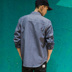 Mùa thu mới màu rắn denim áo sơ mi dài tay nam Harajuku retro hoang dã áo khoác mỏng áo sơ mi sinh viên thời trang nam cao cấp Cao bồi