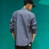 Mùa thu mới màu rắn denim áo sơ mi dài tay nam Harajuku retro hoang dã áo khoác mỏng áo sơ mi sinh viên