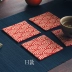 Màu đỏ in cotton linen nghệ thuật đế lót ly trà pad trà hỗ trợ nồi mat Kung Fu phụ kiện trà bảo vệ UV pad zero trận đấu Trà sứ