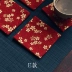 Màu đỏ in cotton linen nghệ thuật đế lót ly trà pad trà hỗ trợ nồi mat Kung Fu phụ kiện trà bảo vệ UV pad zero trận đấu