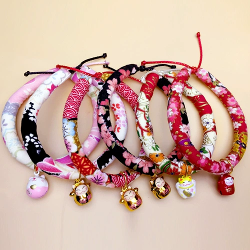 Японский чокер, колокольчик, ожерелье, шарф-платок ручной работы, аксессуар, кот, домашний питомец